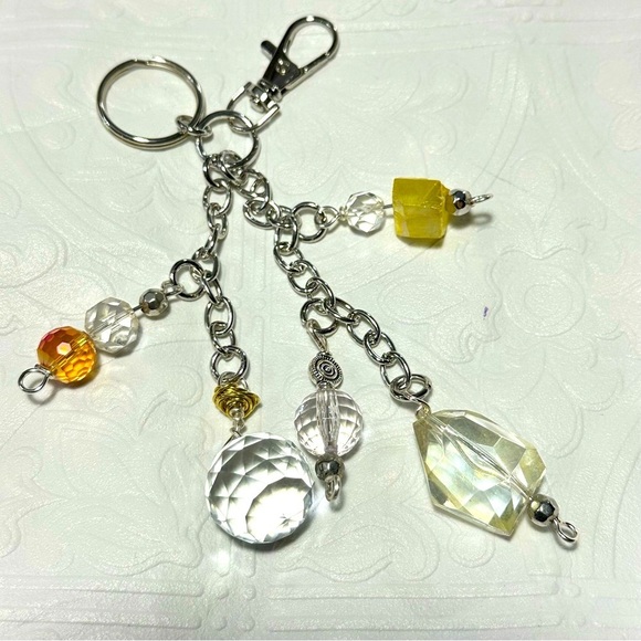 Glass Beaded Tassel Handbag Purse Accessory Dangle Charm Key Chain Handmade - Picture 7 of 16